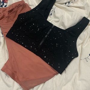 Black Gap zip up sports bra